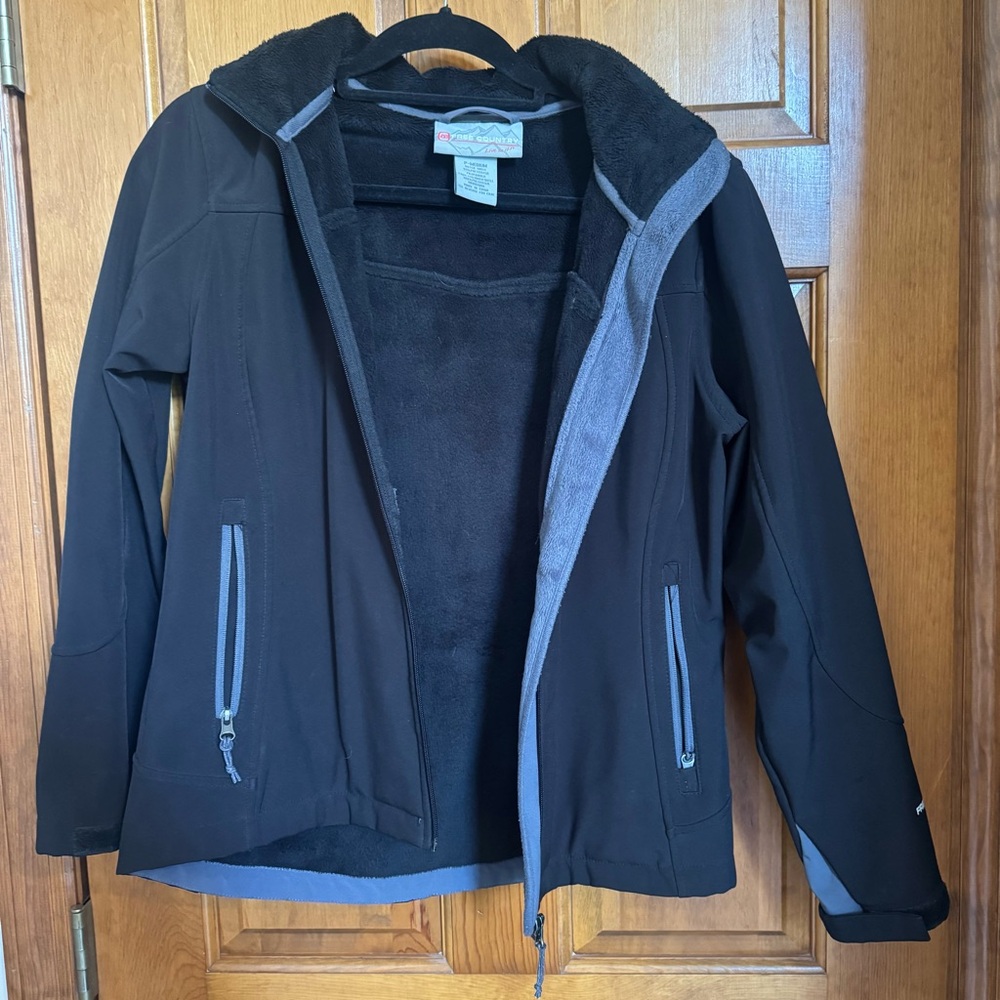 Free Country Black Softshell Jacket with Gray Trim